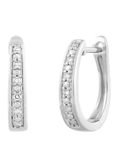  1/10 ct. t.w. Lab Diamond Hoop Earring in Sterling Silver