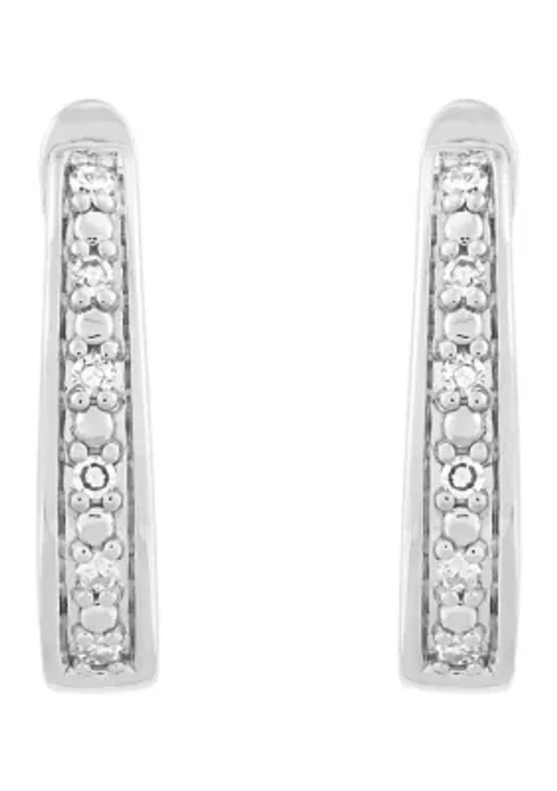  1/10 ct. t.w. Lab Diamond Hoop Earring in Sterling Silver