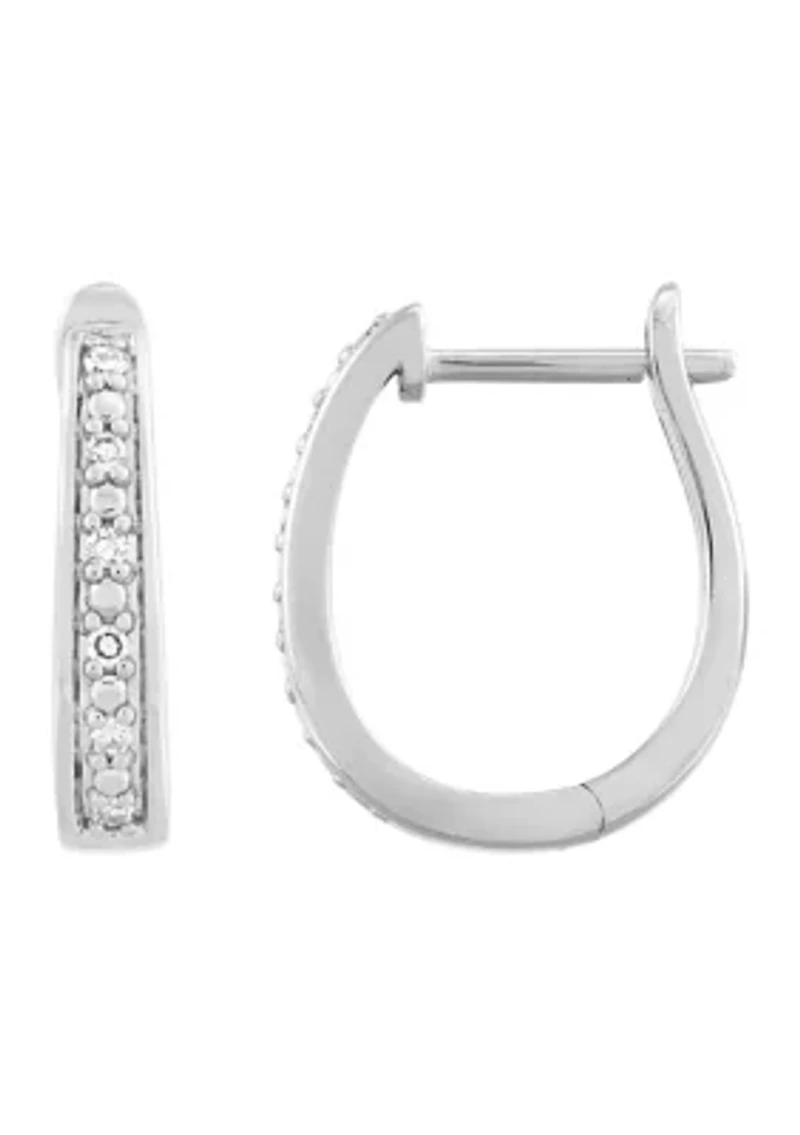  1/10 ct. t.w. Lab Diamond Hoop Earring in Sterling Silver