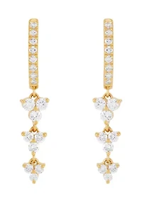 1/2 ct. t.w. Drop Lab Grown Diamond Hoop Earrings in 10K Yellow Gold