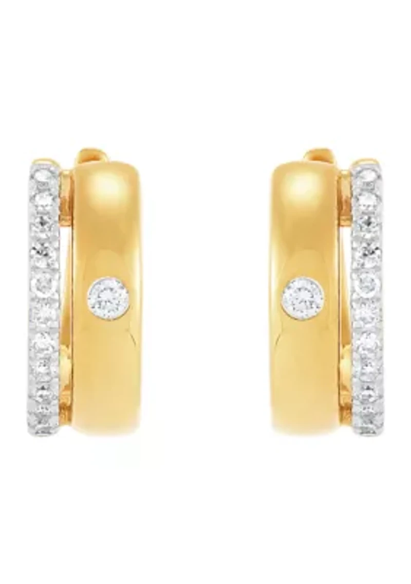 1/4 ct. t.w. Lab Grown Diamond Hoop Earrings in Sterling Silver
