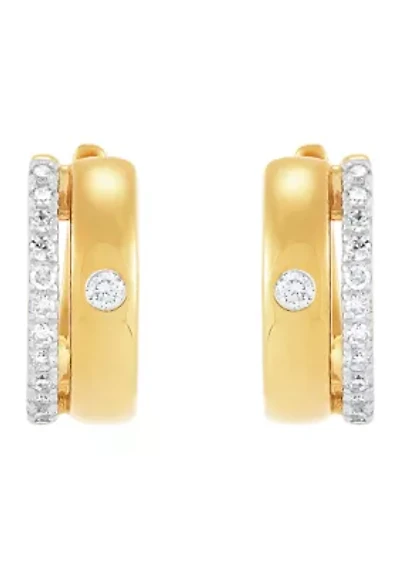 1/4 ct. t.w. Lab Grown Diamond Hoop Earrings in Sterling Silver