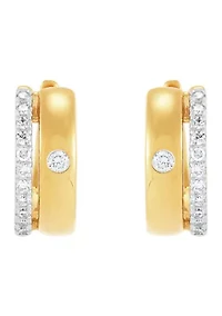 1/4 ct. t.w. Lab Grown Diamond Hoop Earrings in Sterling Silver