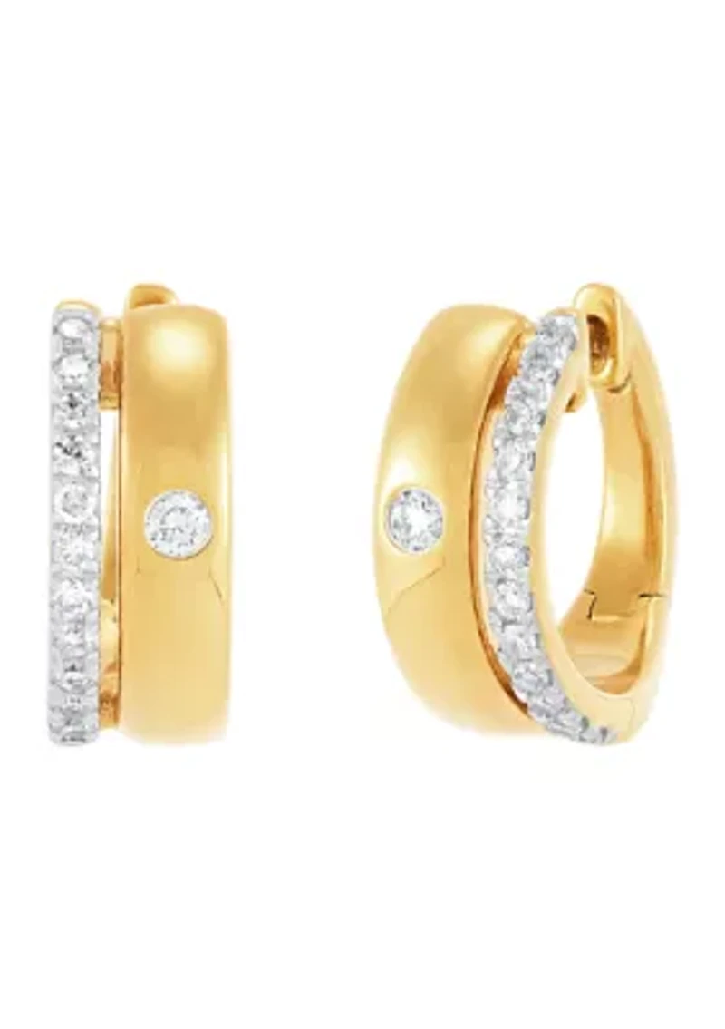 1/4 ct. t.w. Lab Grown Diamond Hoop Earrings in Sterling Silver