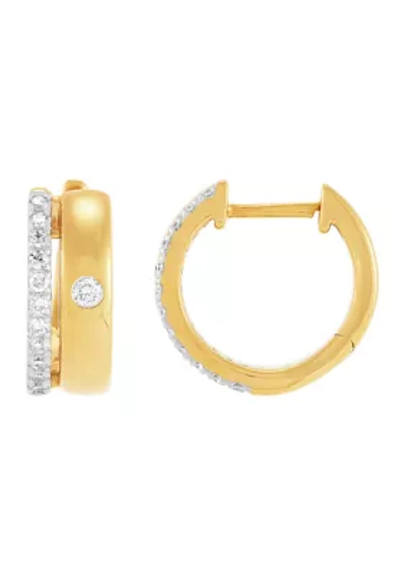 1/4 ct. t.w. Lab Grown Diamond Hoop Earrings in Sterling Silver