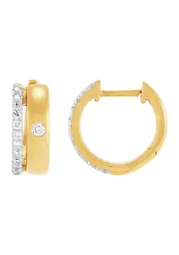 1/4 ct. t.w. Lab Grown Diamond Hoop Earrings in Sterling Silver