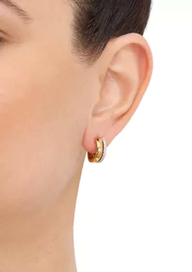 1/4 ct. t.w. Lab Grown Diamond Hoop Earrings in Sterling Silver