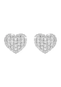 1/2 ct. t.w. Lab Grown Diamond Heart Stud Earrings in 10K White Gold
