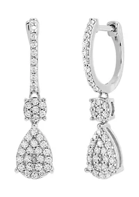 1/2 ct. t.w. Diamond Hoop Earrings in Sterling Silver
