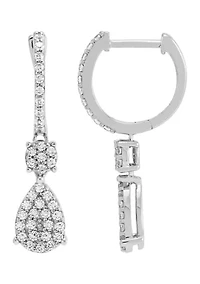 1/2 ct. t.w. Diamond Hoop Earrings in Sterling Silver