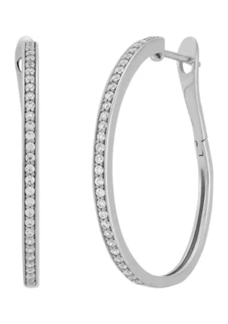 1/2 ct. t.w. Lab Grown Diamond Hoop Earrings in Sterling Silver