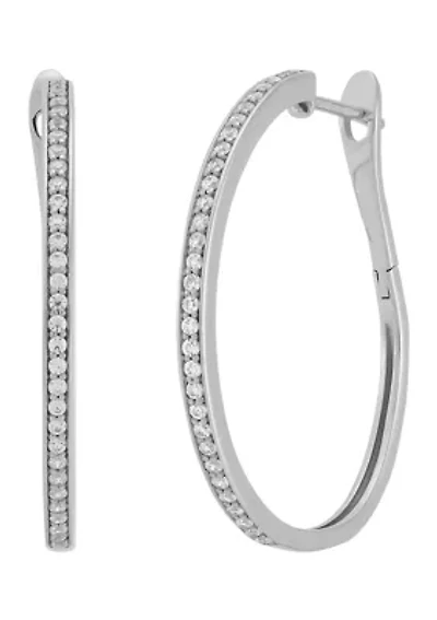 1/2 ct. t.w. Lab Grown Diamond Hoop Earrings in Sterling Silver