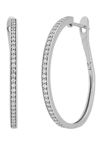 1/2 ct. t.w. Lab Grown Diamond Hoop Earrings in Sterling Silver