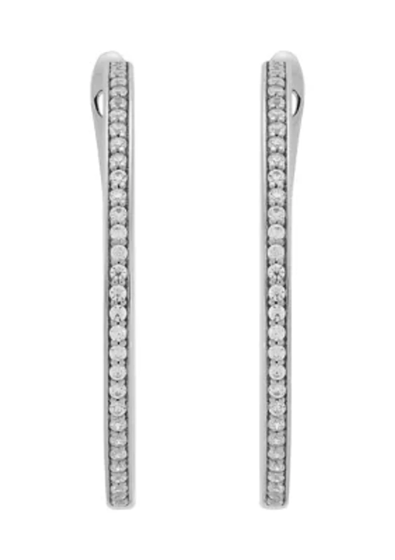 1/2 ct. t.w. Lab Grown Diamond Hoop Earrings in Sterling Silver