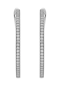 1/2 ct. t.w. Lab Grown Diamond Hoop Earrings in Sterling Silver