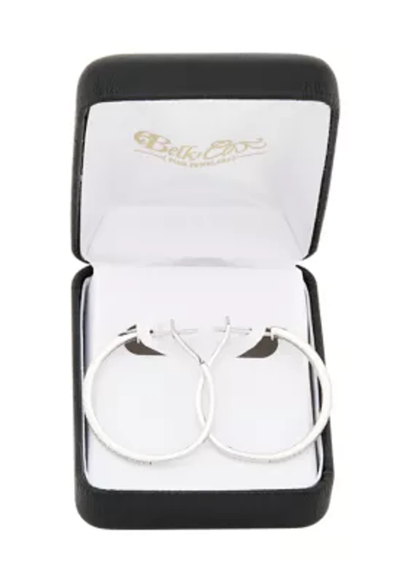 1/2 ct. t.w. Lab Grown Diamond Hoop Earrings in Sterling Silver