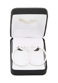 1/2 ct. t.w. Lab Grown Diamond Hoop Earrings in Sterling Silver