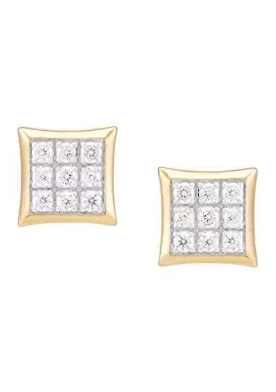 Men's 1/2 ct. t.w. Lab Grown Diamond Stud Earrings in 10K Yellow Gold
