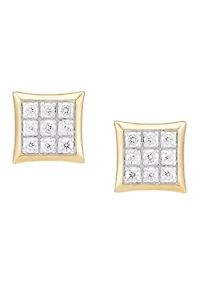 Men's 1/2 ct. t.w. Lab Grown Diamond Stud Earrings in 10K Yellow Gold