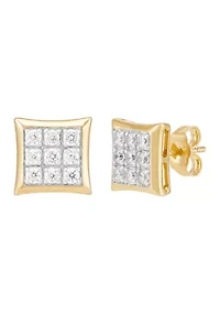 Men's 1/2 ct. t.w. Lab Grown Diamond Stud Earrings in 10K Yellow Gold