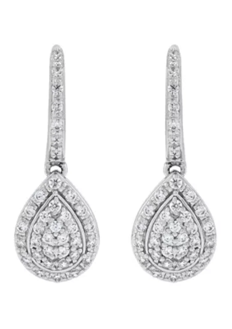 1/2 ct. t.w. Lab Grown Diamond Hoop Earrings in Sterling Silver