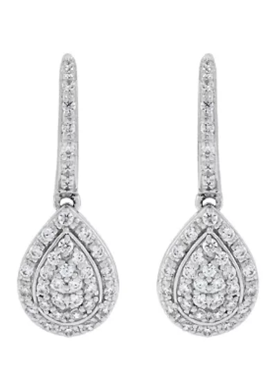 1/2 ct. t.w. Lab Grown Diamond Hoop Earrings in Sterling Silver