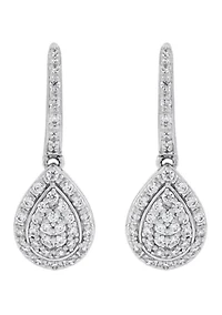 1/2 ct. t.w. Lab Grown Diamond Hoop Earrings in Sterling Silver