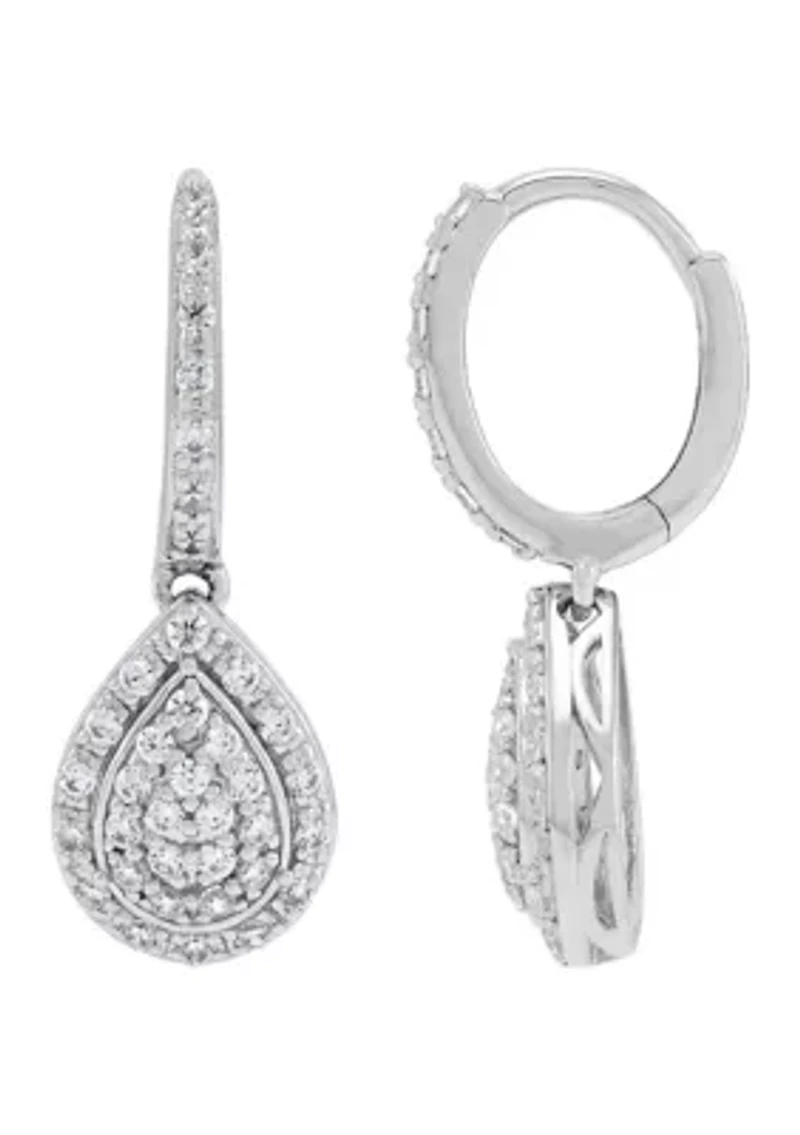 1/2 ct. t.w. Lab Grown Diamond Hoop Earrings in Sterling Silver