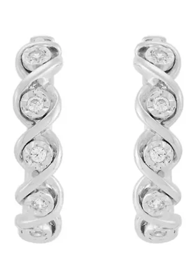 1/10 ct. t.w. Lab Grown Diamond Hoop Earrings in Sterling Silver