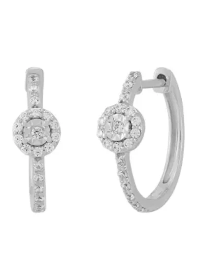 1/4 ct. t.w. Lab Grown Diamond Hoop Earrings in Sterling Silver