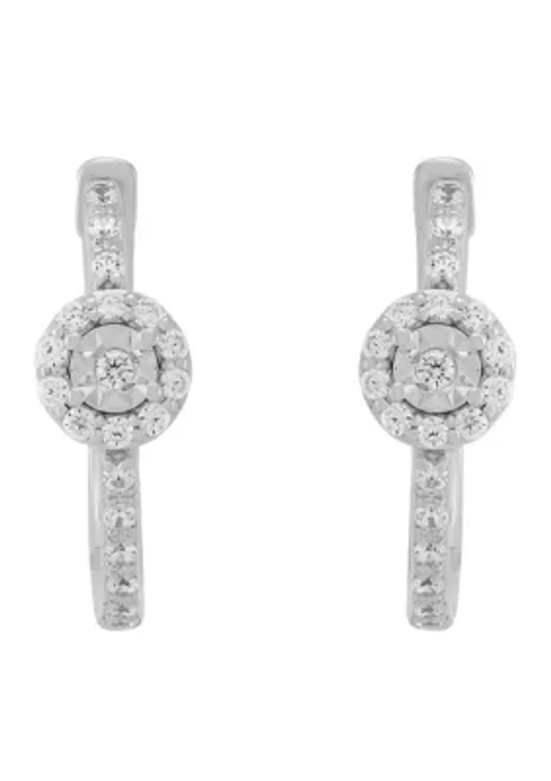 1/4 ct. t.w. Lab Grown Diamond Hoop Earrings in Sterling Silver