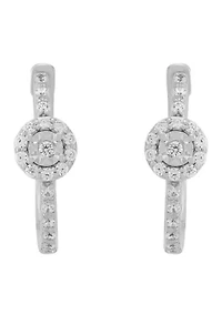 1/4 ct. t.w. Lab Grown Diamond Hoop Earrings in Sterling Silver