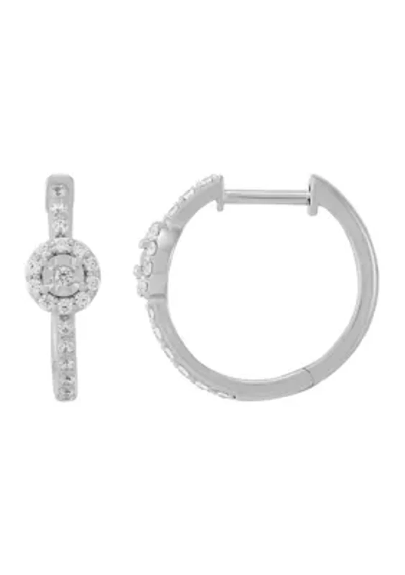 1/4 ct. t.w. Lab Grown Diamond Hoop Earrings in Sterling Silver