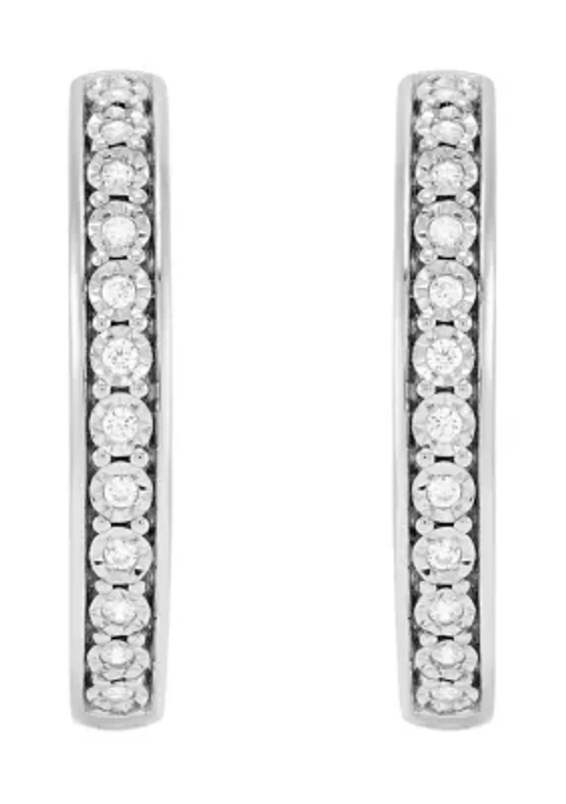 1/4 ct. t.w. Lab Grown Diamond Hoop Earrings in Sterling Silver
