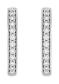 1/4 ct. t.w. Lab Grown Diamond Hoop Earrings in Sterling Silver