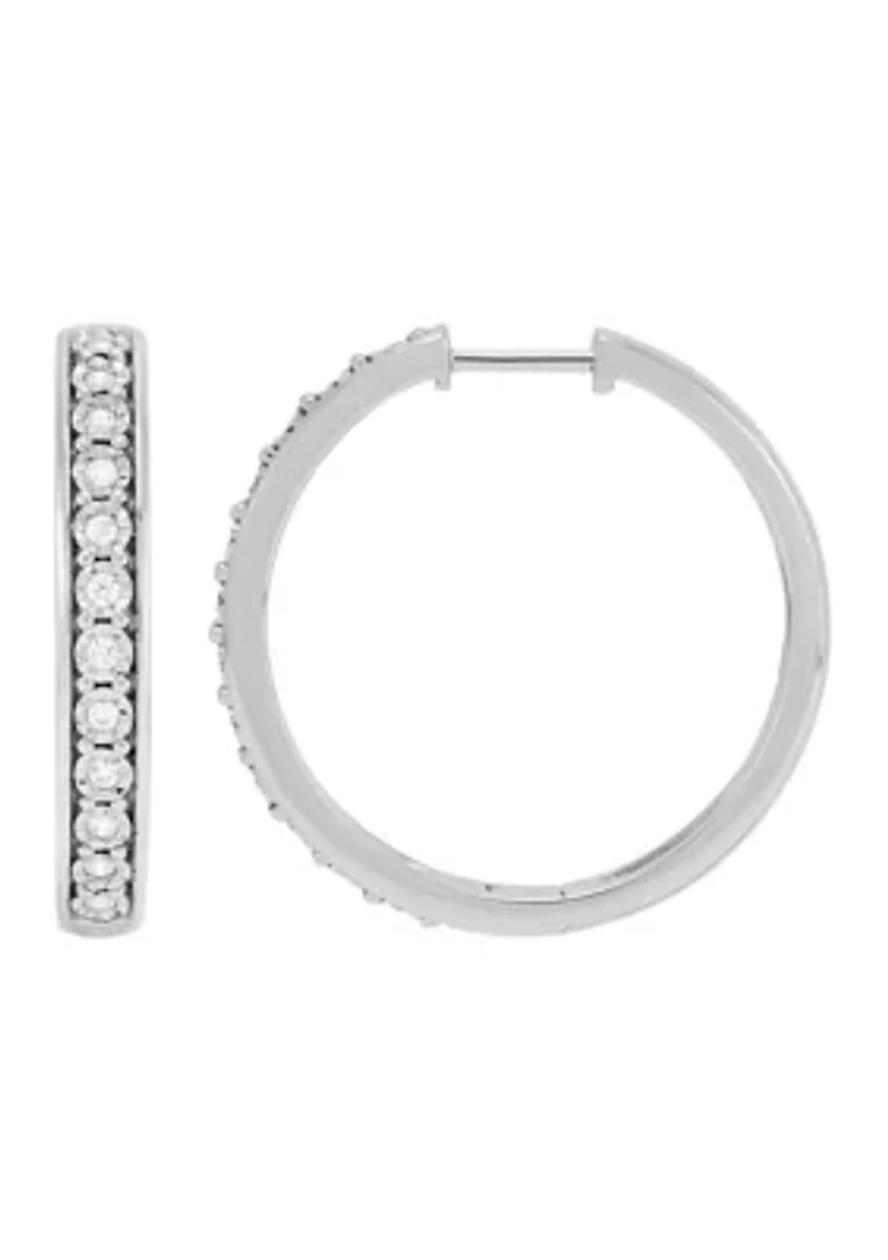 1/4 ct. t.w. Lab Grown Diamond Hoop Earrings in Sterling Silver