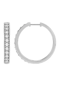 1/4 ct. t.w. Lab Grown Diamond Hoop Earrings in Sterling Silver