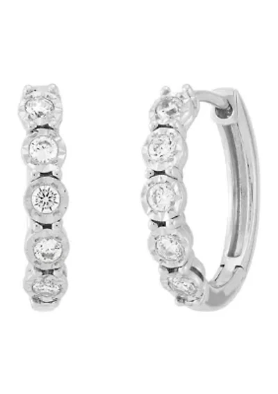 1/4 ct. t.w. Lab Grown Diamond Hoop Earrings in Sterling Silver