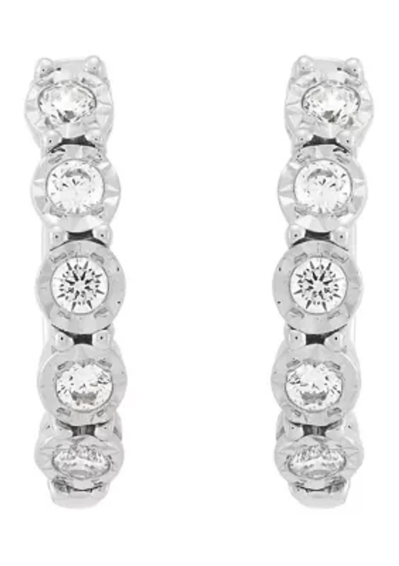 1/4 ct. t.w. Lab Grown Diamond Hoop Earrings in Sterling Silver
