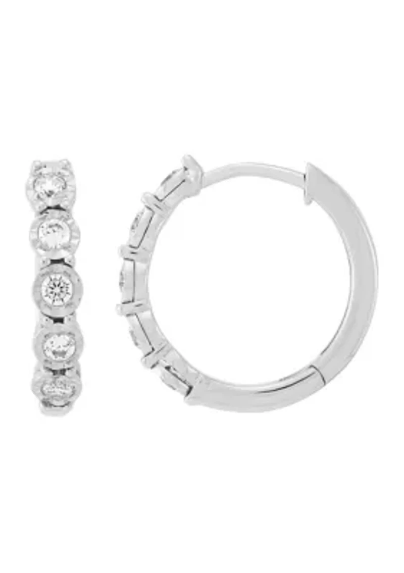 1/4 ct. t.w. Lab Grown Diamond Hoop Earrings in Sterling Silver