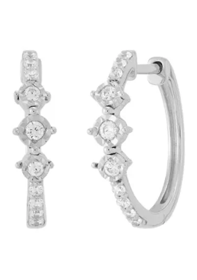 1/4 ct. t.w. Lab Grown Diamond Hoop Earrings in Sterling Silver
