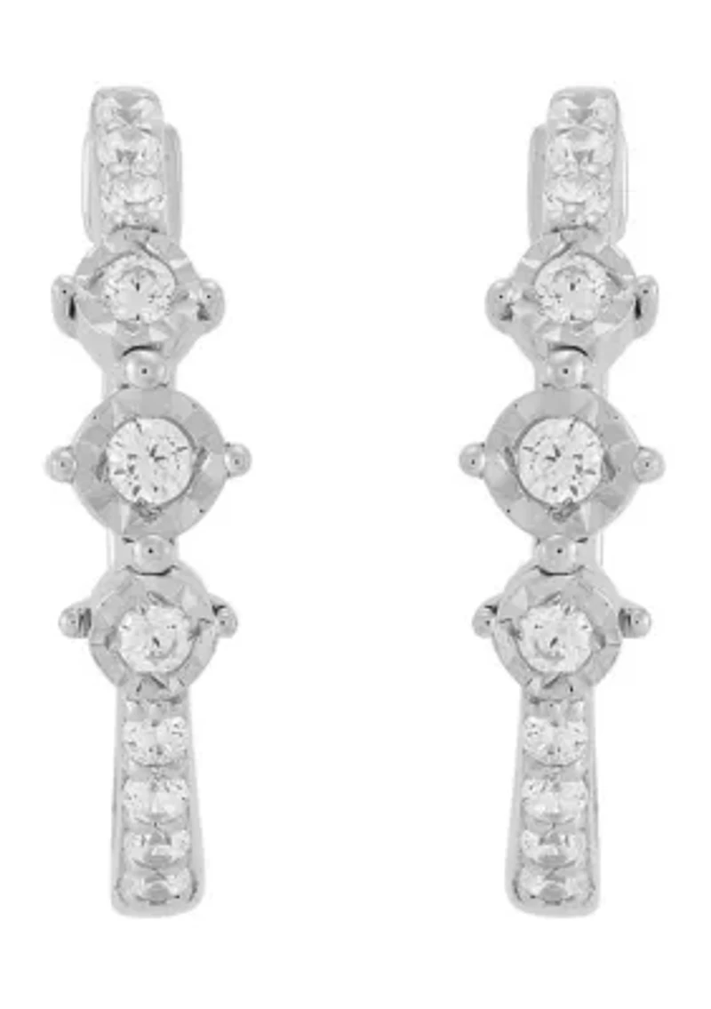 1/4 ct. t.w. Lab Grown Diamond Hoop Earrings in Sterling Silver
