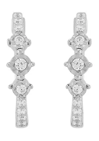 1/4 ct. t.w. Lab Grown Diamond Hoop Earrings in Sterling Silver