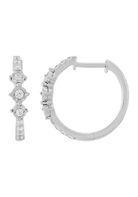 1/4 ct. t.w. Lab Grown Diamond Hoop Earrings in Sterling Silver