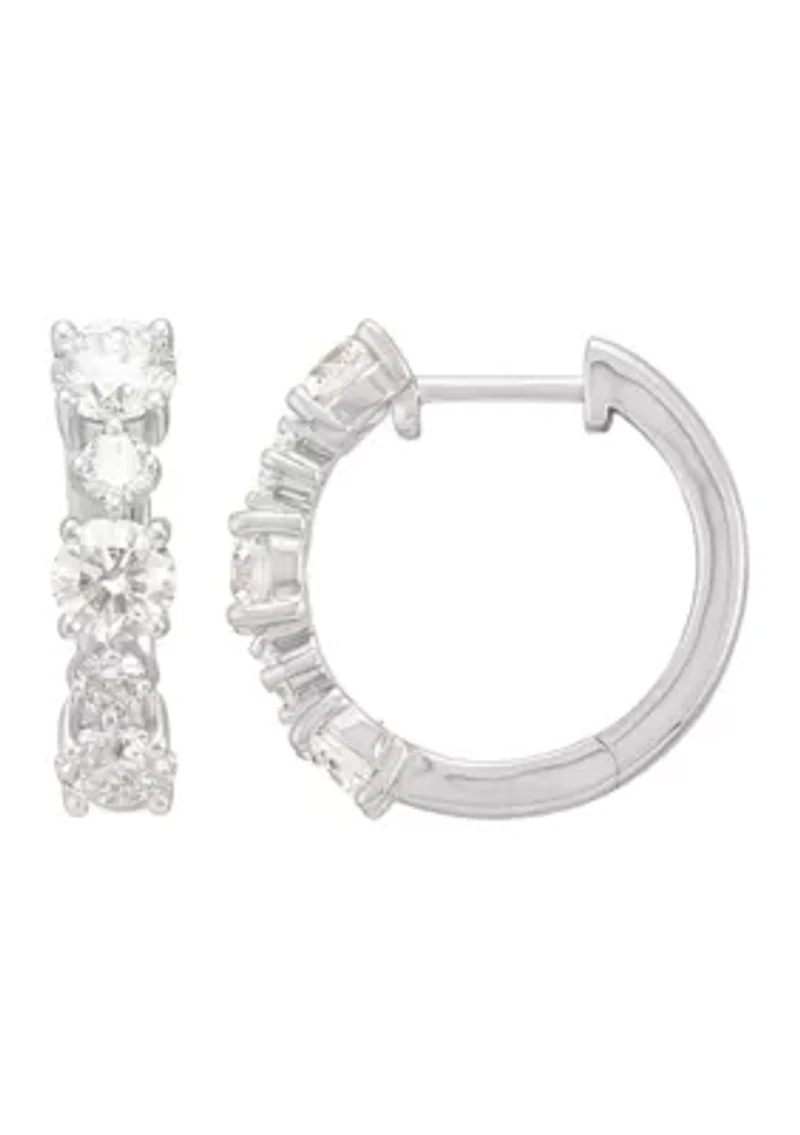 2.25 ct. t.w. Lab Grown Diamond Hoop Earrings in Sterling Silver