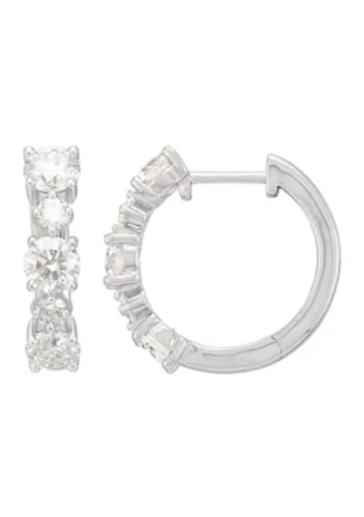 2.25 ct. t.w. Lab Grown Diamond Hoop Earrings in Sterling Silver