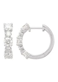 2.25 ct. t.w. Lab Grown Diamond Hoop Earrings in Sterling Silver