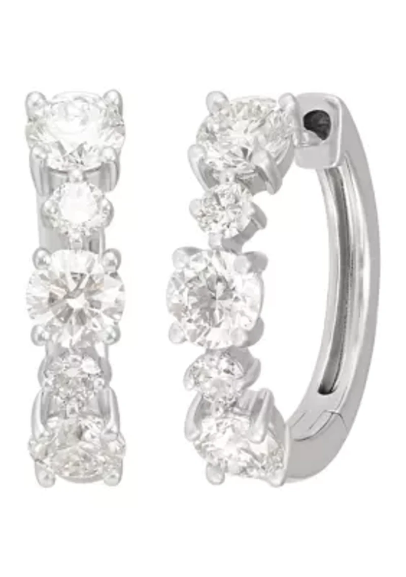2.25 ct. t.w. Lab Grown Diamond Hoop Earrings in Sterling Silver