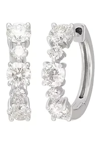 2.25 ct. t.w. Lab Grown Diamond Hoop Earrings in Sterling Silver
