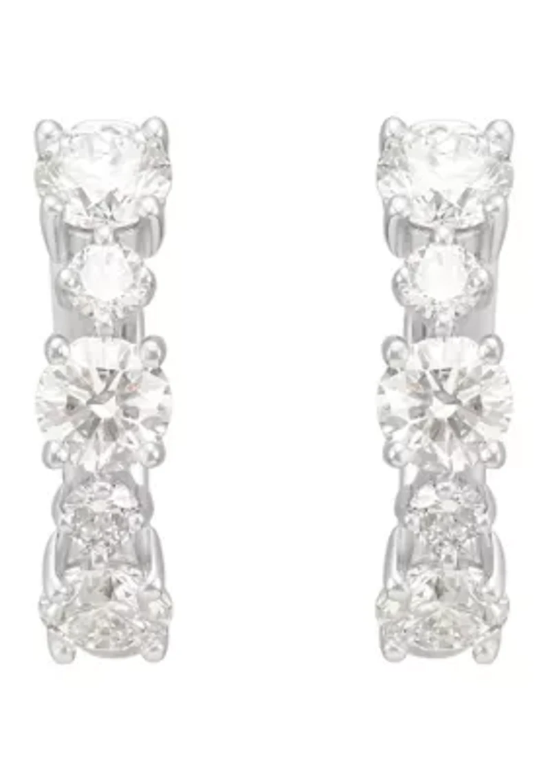 2.25 ct. t.w. Lab Grown Diamond Hoop Earrings in Sterling Silver